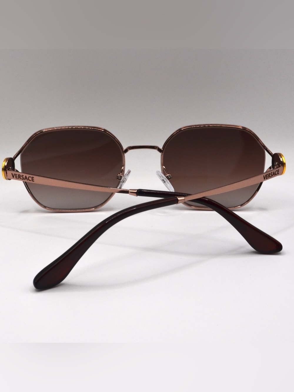 Versace Women’s Sunglasses – Pink Bronze / Brown Gradient – New – 55-20-140 - Picture 9 of 16